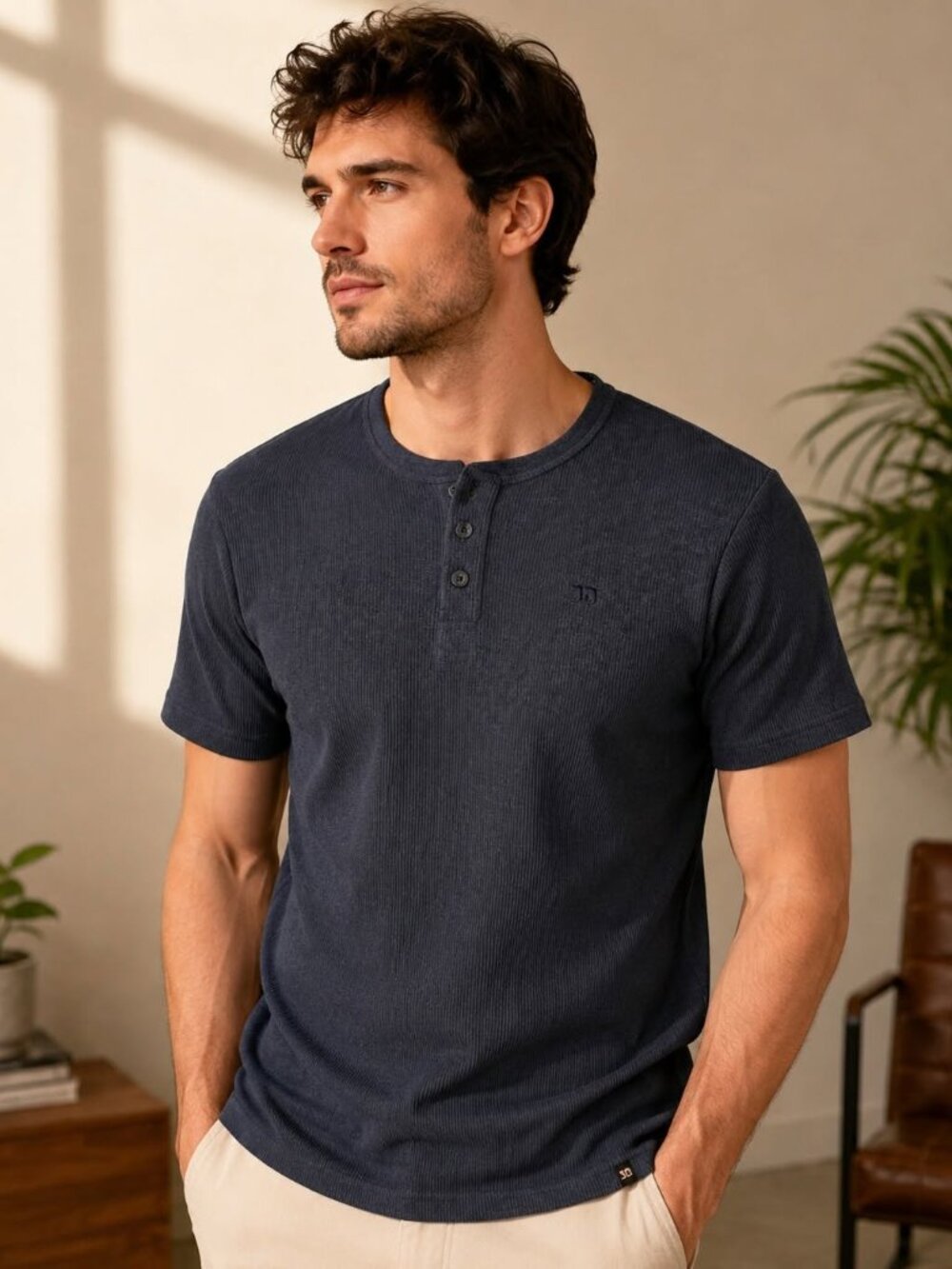 Joe's Jeans Men's Navy and Blue T-shirt